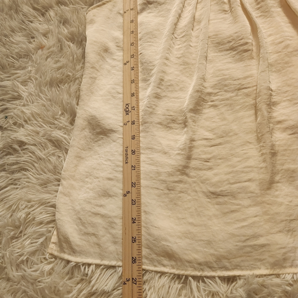 Chico's Ivory Sheer Flutter Sleeve Blouse Size 3  XL With Lining - Picture 7 of 8